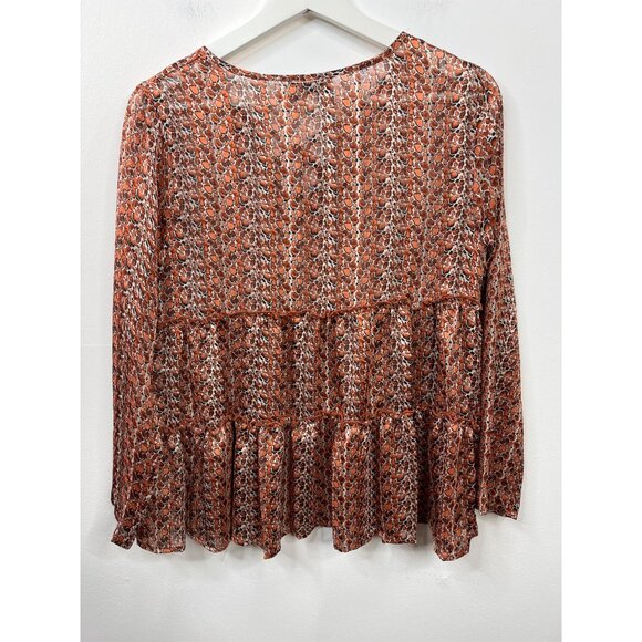 Molly Bracken XS Floral Boho Peasant Blouse Fall Cottagecore Top - Picture 7 of 14